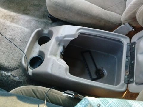 1996 Ford Bronco - Interior view of a vehicle's center console and seating area.
