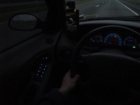 1999 Ford Taurus - This is a picture of the blue custom lighting inside my car. The theme is red and blue....almost completed.