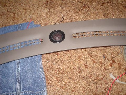 1999 Ford Taurus - Here is the custom mounted center speaker. This is the front defrost vent pannel. It is a polk momo tweeter run of a dedicated center chann…