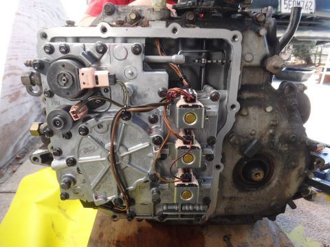 1993 Ford Taurus - This is a close-up view of a Ford transmission valve body, showing its intricate internal components and wiring.