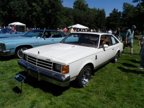 1971 Ford Ranchero - A white coupe with a distinctive grille and chrome details is displayed on a grassy field.