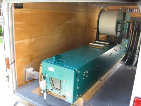 1994 Ford Bronco - Jobsite JS6 6" seamless gutter machine. It turns rolls of aluminum into 6" seamless gutters.