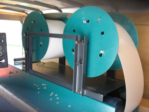 1994 Ford Bronco - Jobsite JS6 6" seamless gutter machine. It turns rolls of aluminum into 6" seamless gutters.