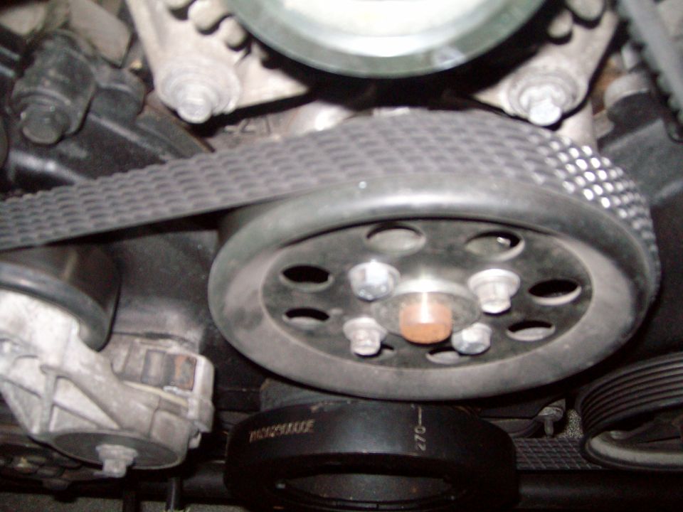 Engine belt and pulleys on a 2004 Ford Crown Victoria