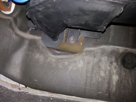 1992 Ford Bronco - here is a shot of the screw/bolt from the inside..it's a 10mm.