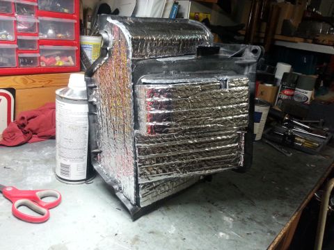 1992 Ford Bronco - started cutting the insulation and covering the box.
