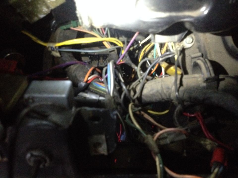 Close-up of tangled vehicle wiring harness