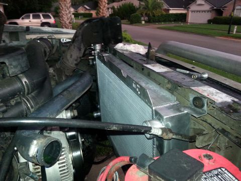 1992 Ford Bronco - new radiator in place.