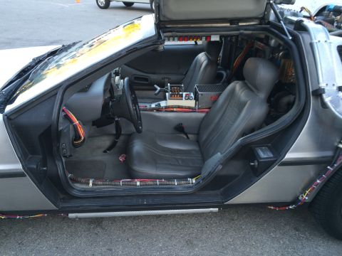1968 Ford Mustang - The interior of a DeLorean DMC-12, modified with components resembling a time machine.