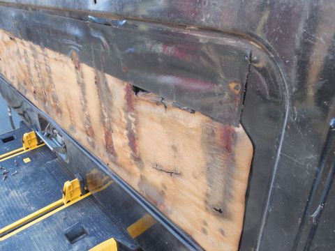 1983 Ford Bronco - This is a factory water shedder. It's taped along the bottom (the t/g is upside-down), and has a tacky adhesive along the top and across th…