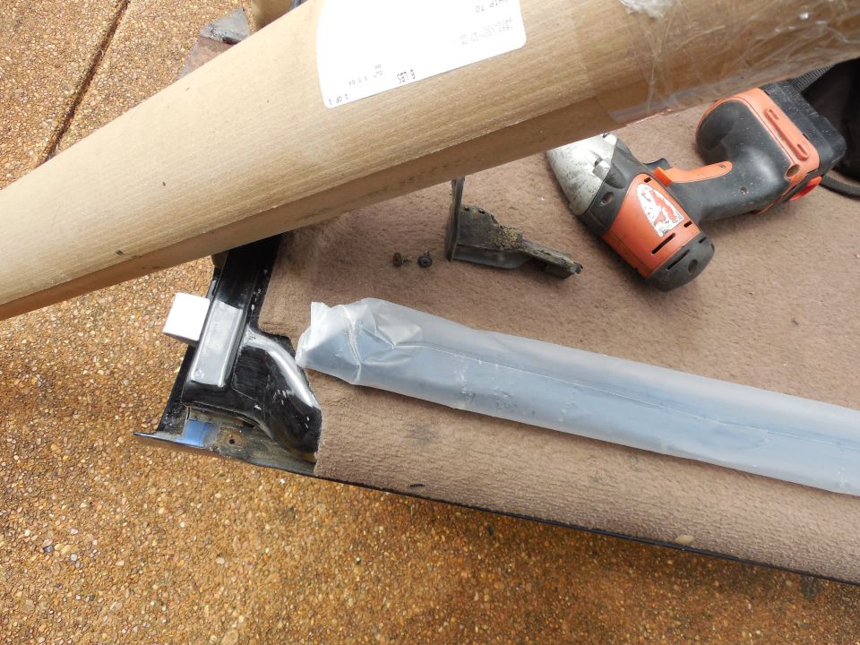 These aftermarket weatherbelts are shipped as a pair (as they should be) and are virtually identical to the originals, including holes & installed clips.