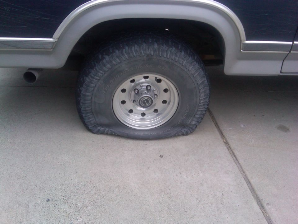 Flat tire on a 1986 Ford Bronco