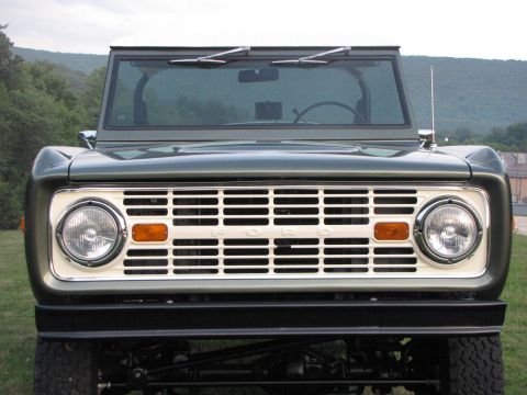 1979 Ford Bronco - 1979 Ford Bronco front end detail, its iconic grille and round headlights.