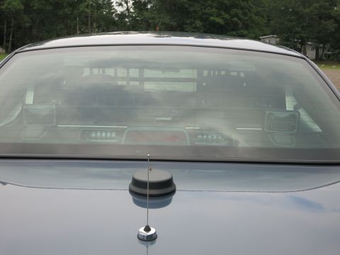 2001 Ford Crown Victoria - The rear of a sedan is shown, with a clear view through the back window.