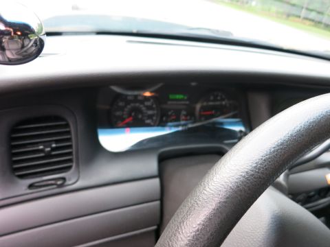 2001 Ford Crown Victoria - Dashboard view of a 2001 Ford Crown Victoria, showing the speedometer and odometer readings.