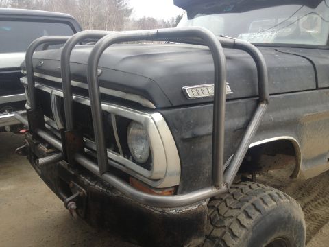 1970 Ford F-250 - Front view of a 1970 Ford F-250 pickup truck equipped with a heavy-duty brush guard.