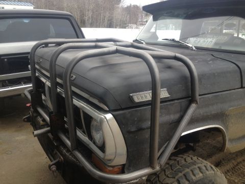 1970 Ford F-250 - This Ford truck has a custom brush guard and appears to be from the early 1970s.