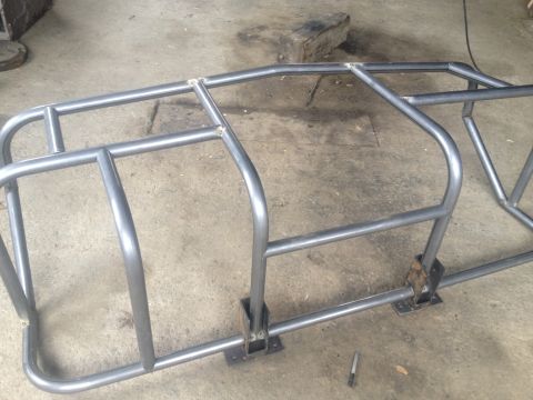1970 Ford F-250 - Custom fabricated roll cage tubing is shown before installation.