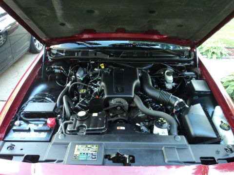 2004 Mercury Grand Marquis - Engine bay of a 2004 Mercury Grand Marquis, showing the V8 engine and associated components.