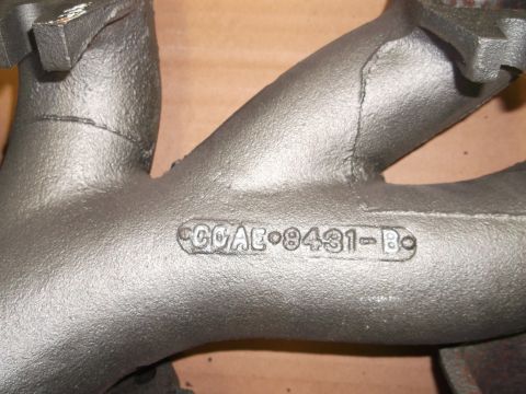 1963 Ford Galaxie - Cast iron exhaust manifold with part number C6AE-9431-B visible.
