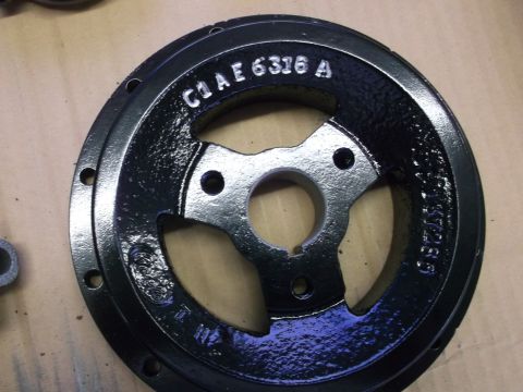 1963 Ford Galaxie - Crankshaft pulley with part number C1AE 6316 A, consistent with a 1963 Ford Galaxie.