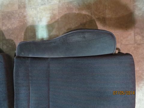 1985 Volkswagen GTI - The image shows the fabric pattern of a car seat, with a date and website visible in the corner.