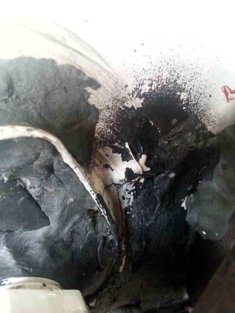 1992 Ford Bronco - This image shows a damaged seam sealant on a vehicle's firewall, possibly indicating a leak point.