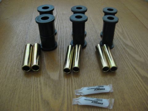 1994 Ford Bronco - This photo shows a set of leaf spring bushings and associated hardware, not a vehicle.
