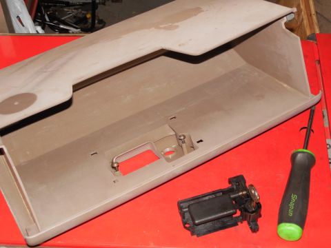 1983 Ford Bronco - The '92-97 locking glove box is very different from the non-locking. This one has an interior-color box sonically welded to the front, with…