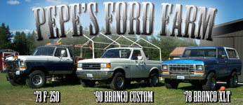 1989 Ford Bronco - Three Ford trucks and SUVs are displayed with their model years and names.