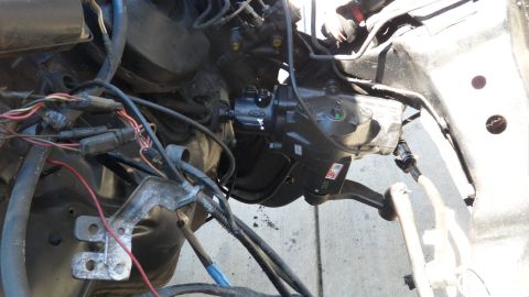 1972 Ford Ranchero - Steering gear box and linkage assembly with wiring harness.