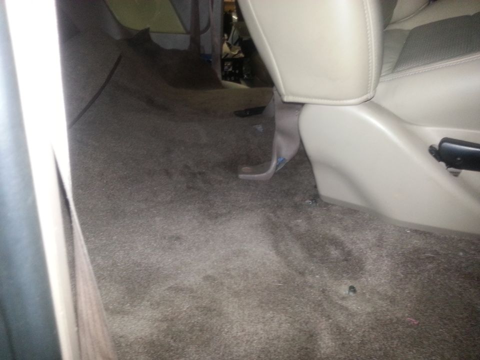 Interior carpet and seat base of a vehicle