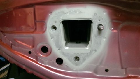 2015 Subaru Forester - Close-up of a vehicle's rear frame section, showing the opening for a hitch receiver.