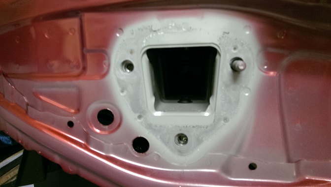 Rear frame section with hitch receiver opening