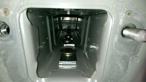 2015 Subaru Forester - Interior view of a vehicle's hitch receiver, showing mounting hardware.