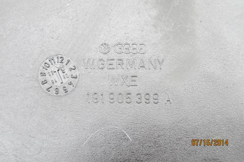 1985 Volkswagen Jetta - Part shows Volkswagen logo, 'W. GERMANY', and part number 191 905 399 A with a date code.