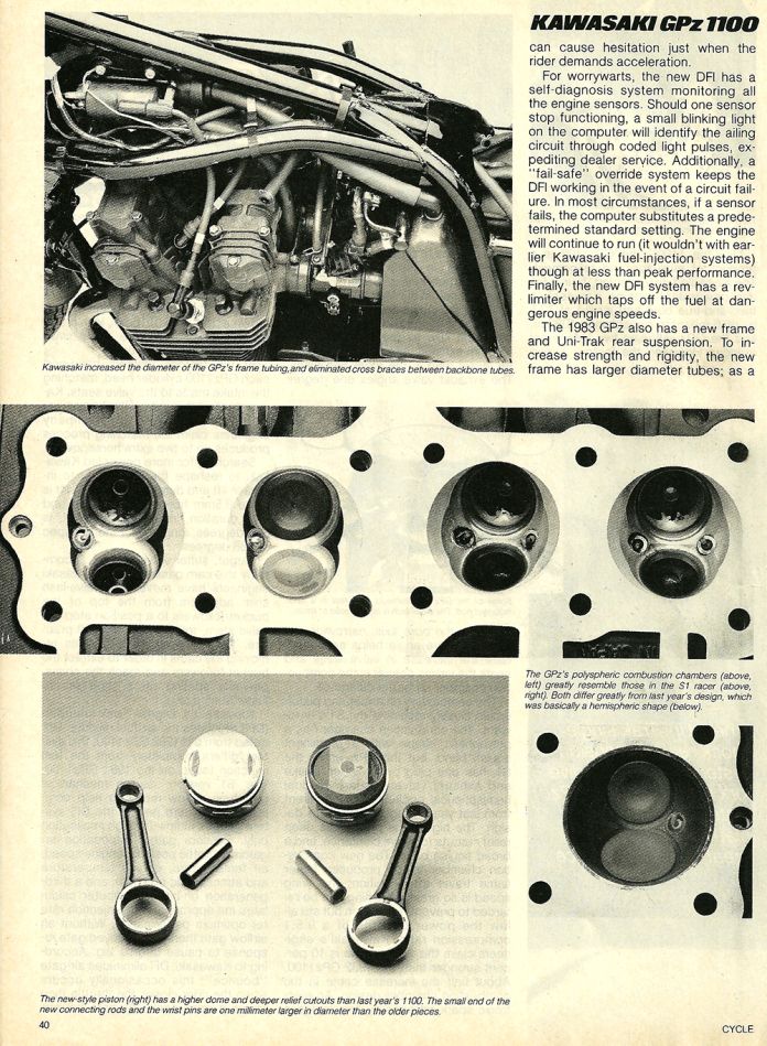 Motorcycle engine cylinder head with pistons and connecting rods