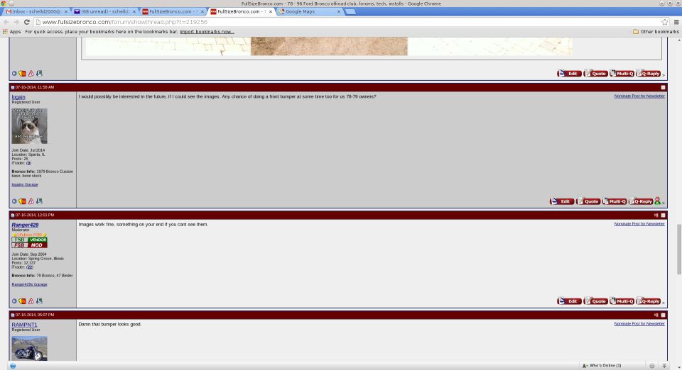 Screenshot of a web forum with posts about vehicles