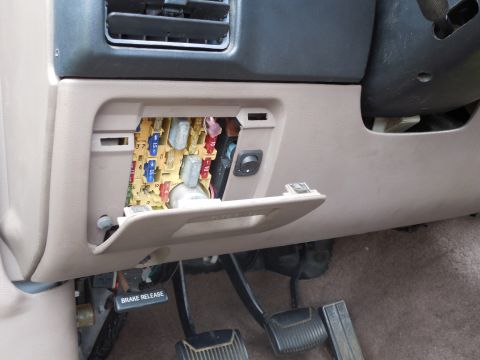 1983 Ford Bronco - A stealthy spot for the stealth switch. I wanted to use an illuminated switch, but I didn't have the right kind for the RKE system. I think…