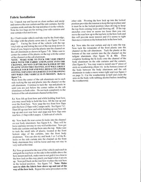 1995 Ford Bronco - Bronco Grave Yard Soft top installation manual