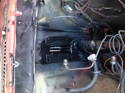 1978 Ford Bronco - Close-up view of the brake booster and master cylinder assembly, showing brake lines and wiring.