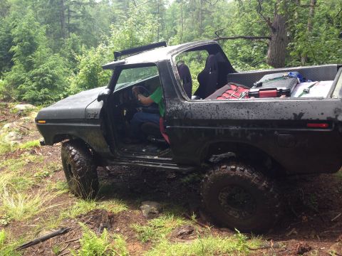 1979 Ford Bronco - This classic Ford Bronco appears to be from the 1978 model year, not 1979, as it navigates a muddy trail.