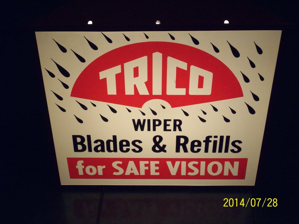 Trico Wiper Blades & Refills for Safe Vision sign with raindrop graphics