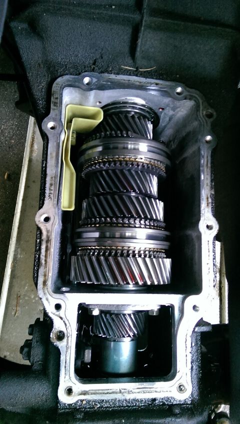 1996 Ford F-150 - Internal view of a vehicle transmission, revealing its gear train.