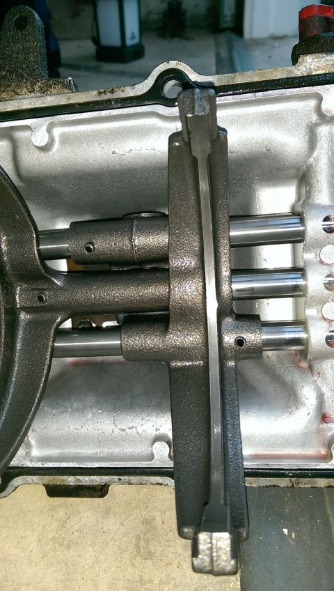 1996 Ford F-150 - Internal view of a transmission, showing gears and shifting mechanisms.