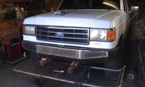 1990 Ford Bronco - Custom bumper installed on a 1990 Ford Bronco front end.