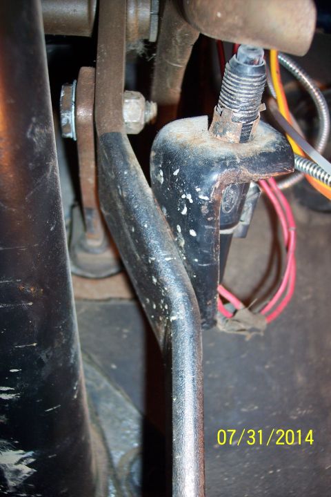 1978 Ford Bronco - Brake light switch and linkage detail, photographed on 07/31/2014.