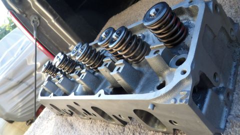 1972 Ford Ranchero - Close-up of an engine cylinder head, showing valve train components and casting details.