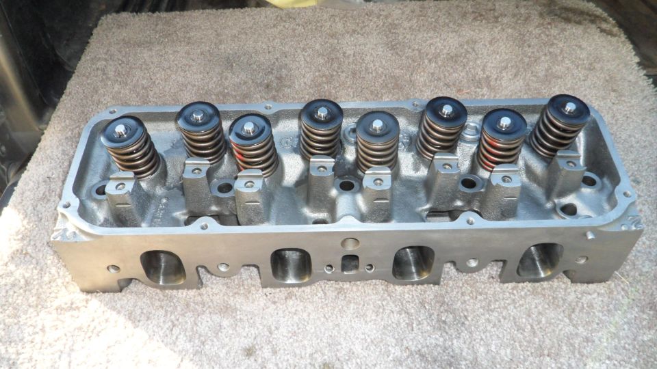 Ford V8 engine cylinder head with valves and springs
