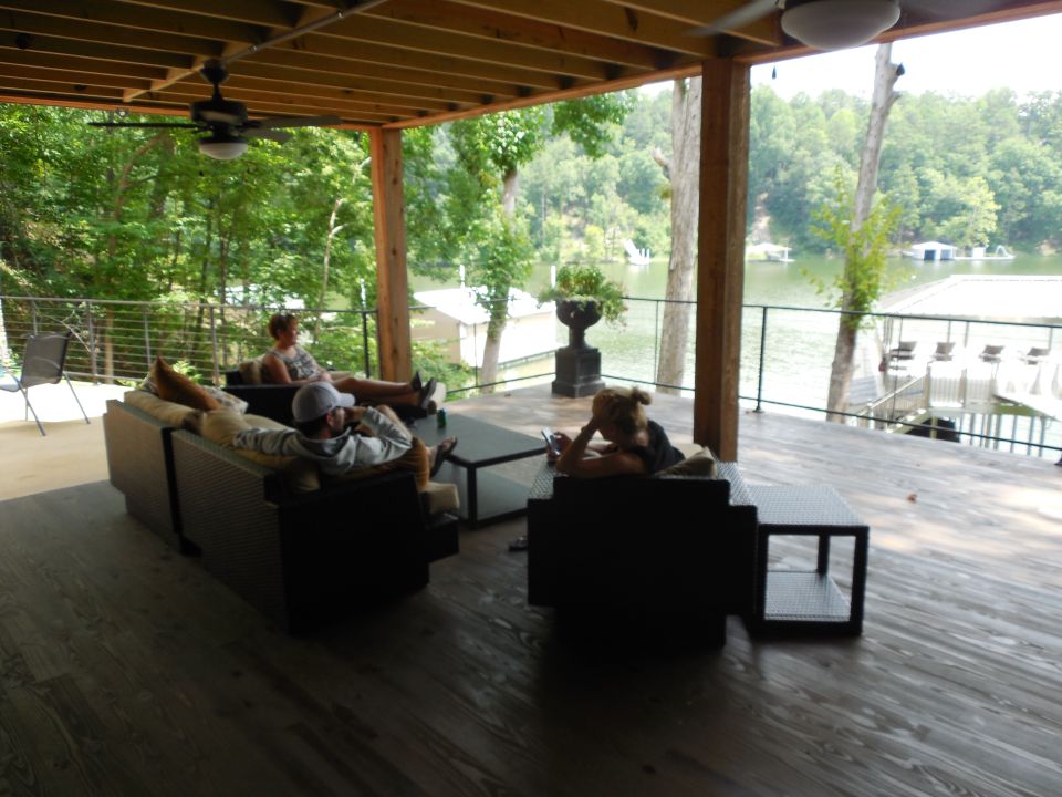 Lisa, my sister, & brother-in-law at their lake house.